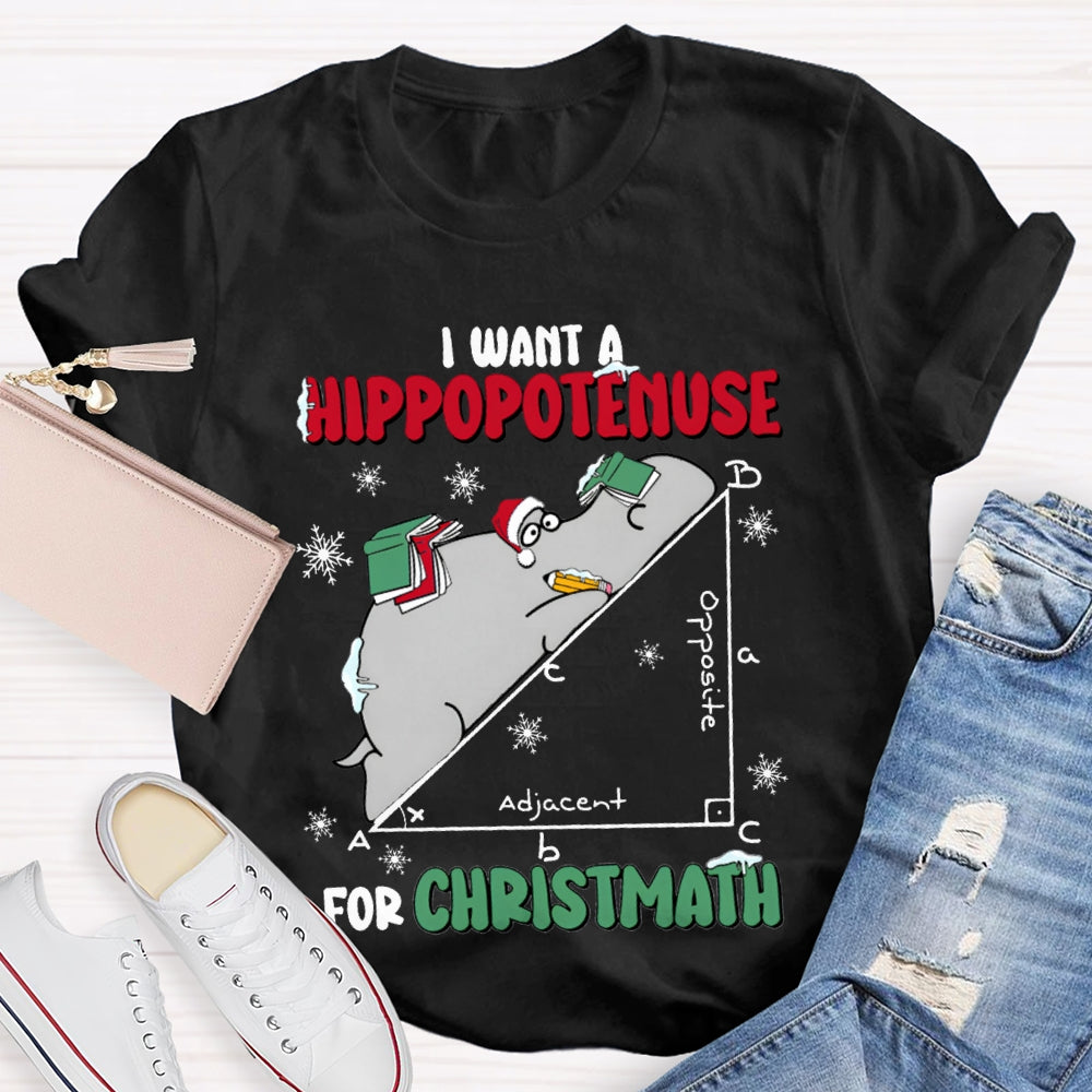 I Want A Hippopotamus For Christmas Math Teacher T-shirt