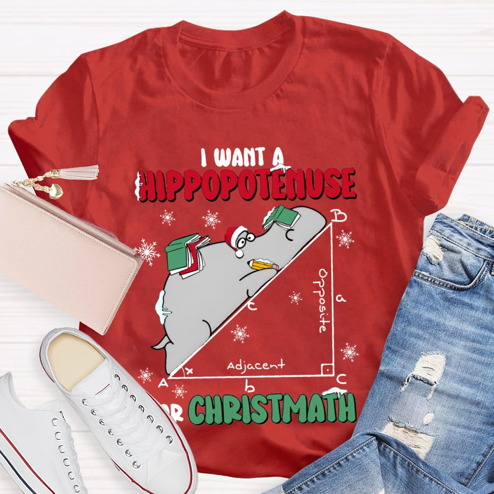 I Want A Hippopotamus For Christmas Math Teacher T-shirt