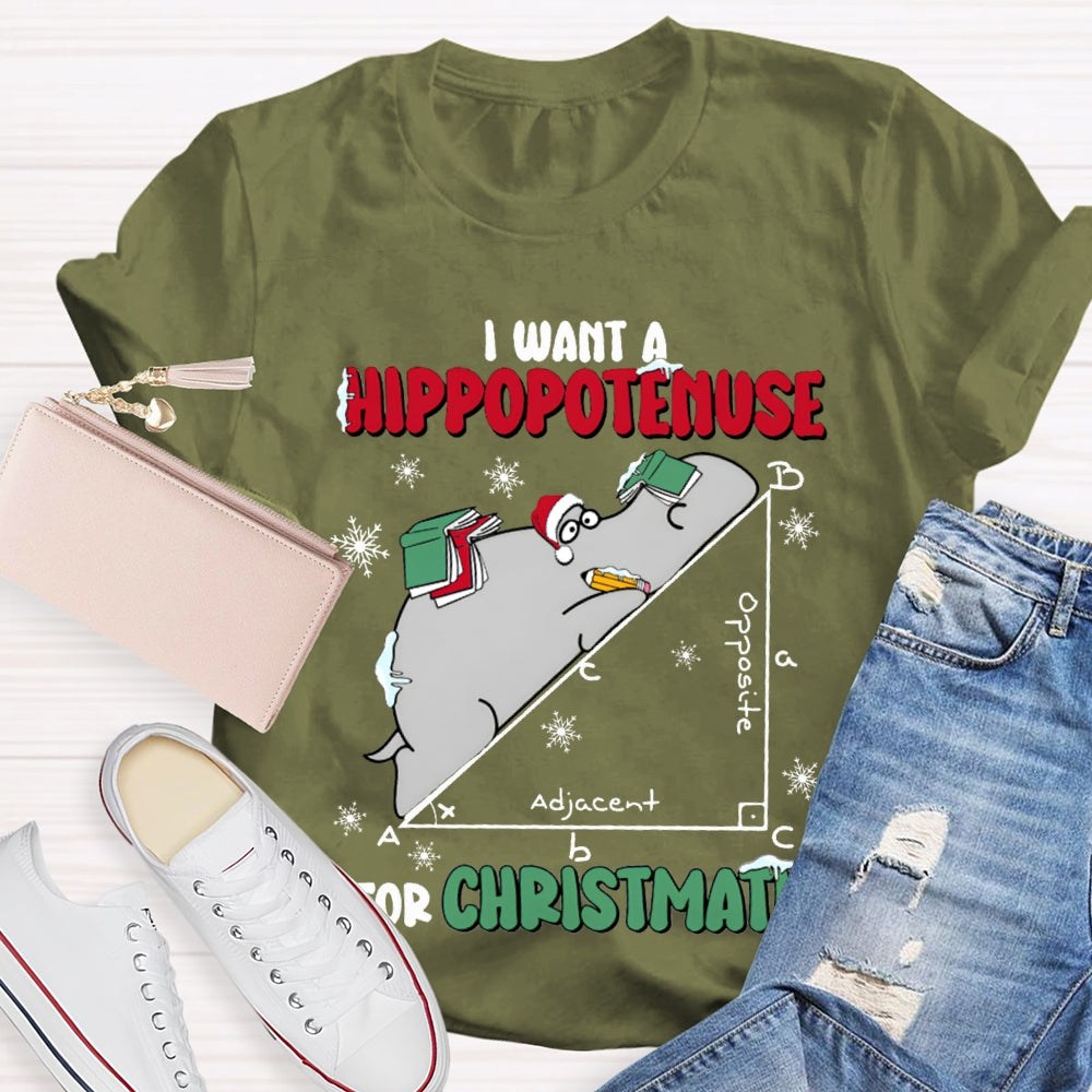 I Want A Hippopotamus For Christmas Math Teacher T-shirt