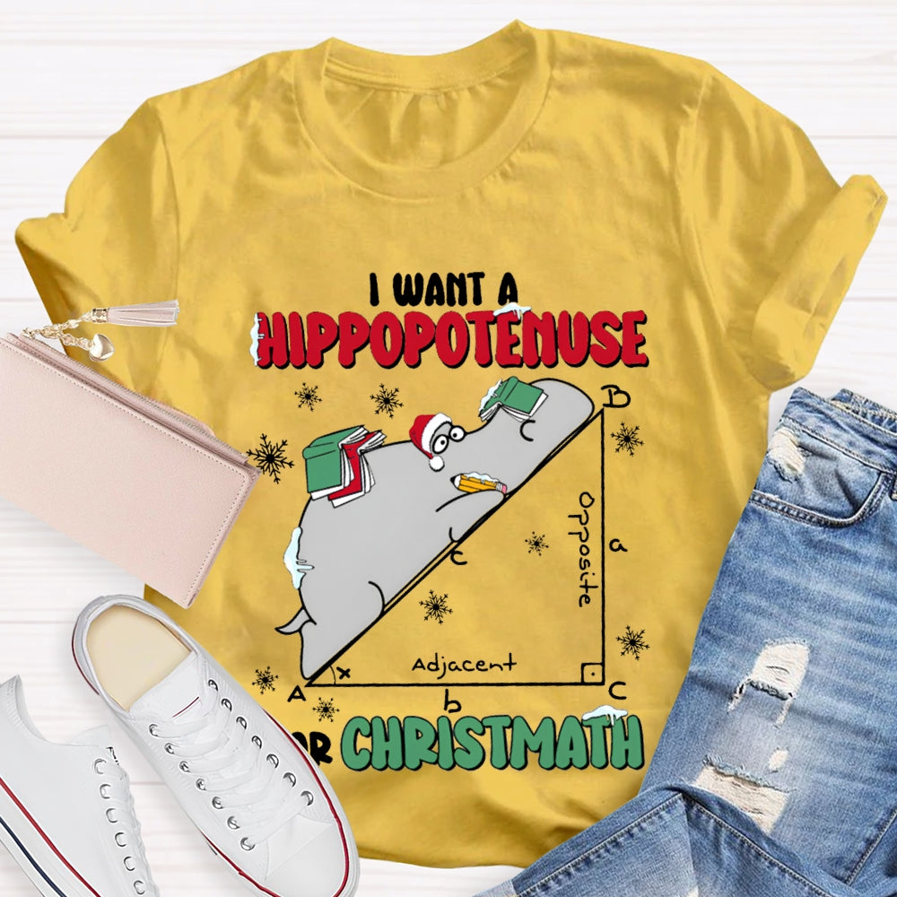 I Want A Hippopotamus For Christmas Math Teacher T-shirt