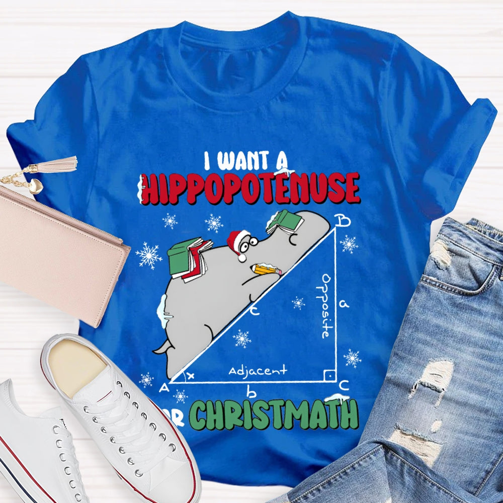 I Want A Hippopotamus For Christmas Math Teacher T-shirt