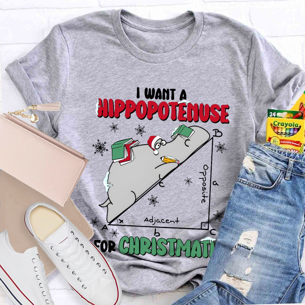 I Want A Hippopotamus For Christmas Math Teacher T-shirt