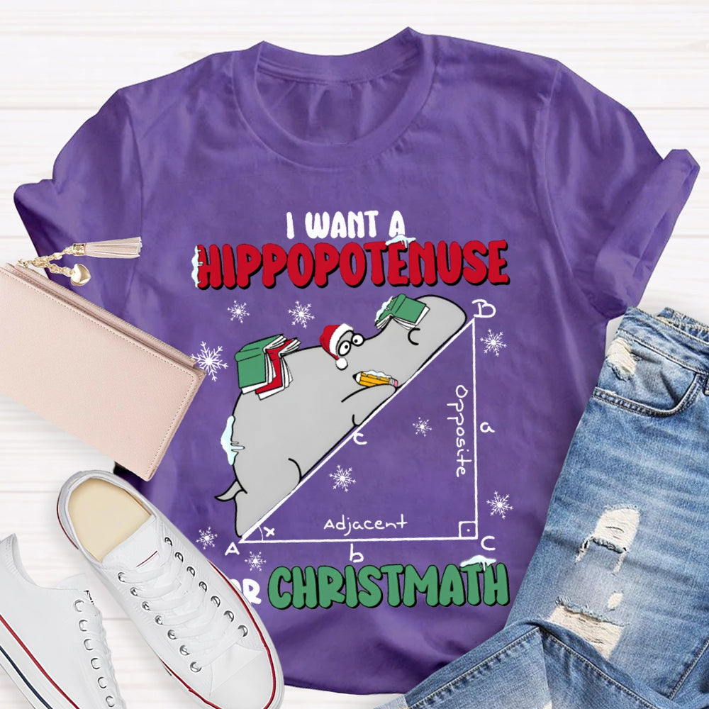 I Want A Hippopotamus For Christmas Math Teacher T-shirt