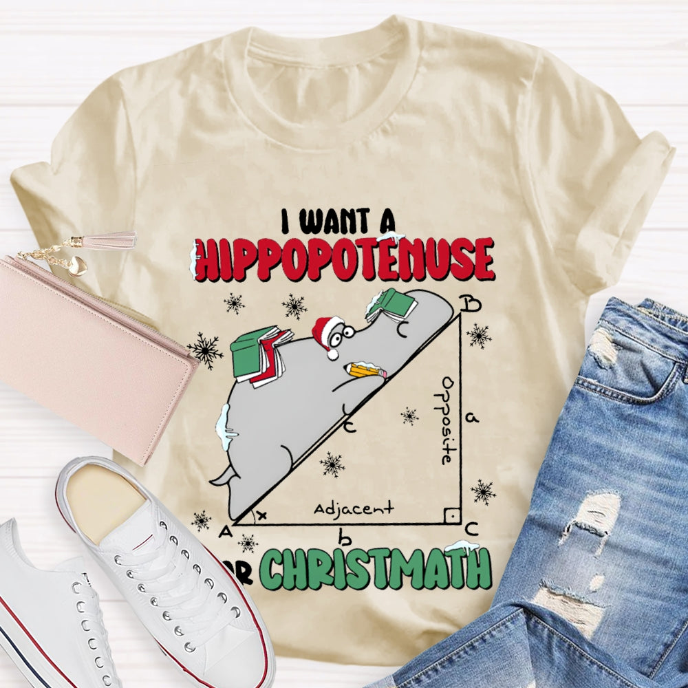 I Want A Hippopotamus For Christmas Math Teacher T-shirt