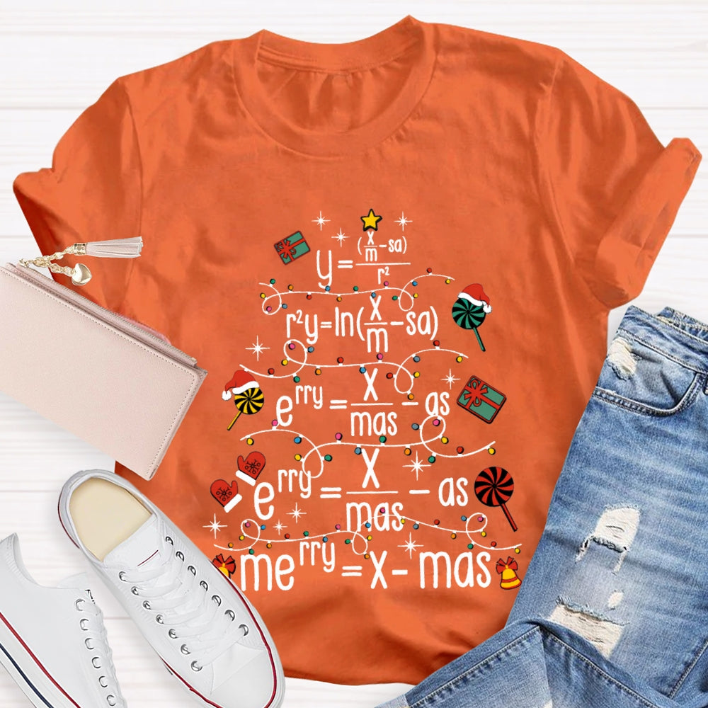 Christmas Tree Math Teacher Christmas T-shirt