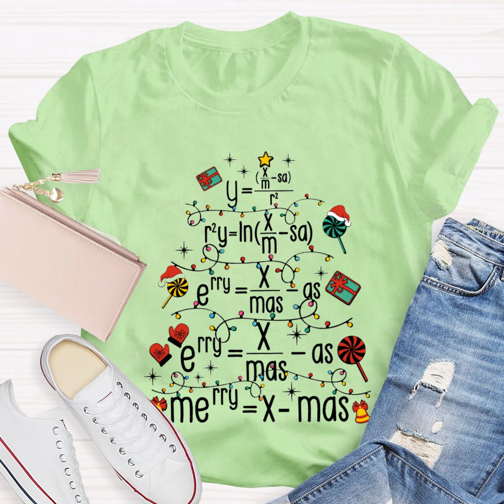 Christmas Tree Math Teacher Christmas T-shirt