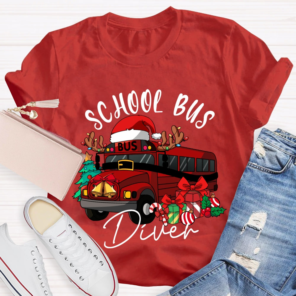 School Bus Driver Christmas School Bus Christmas Vibes T-shirt