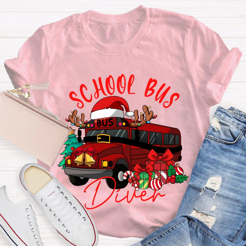 School Bus Driver Christmas School Bus Christmas Vibes T-shirt