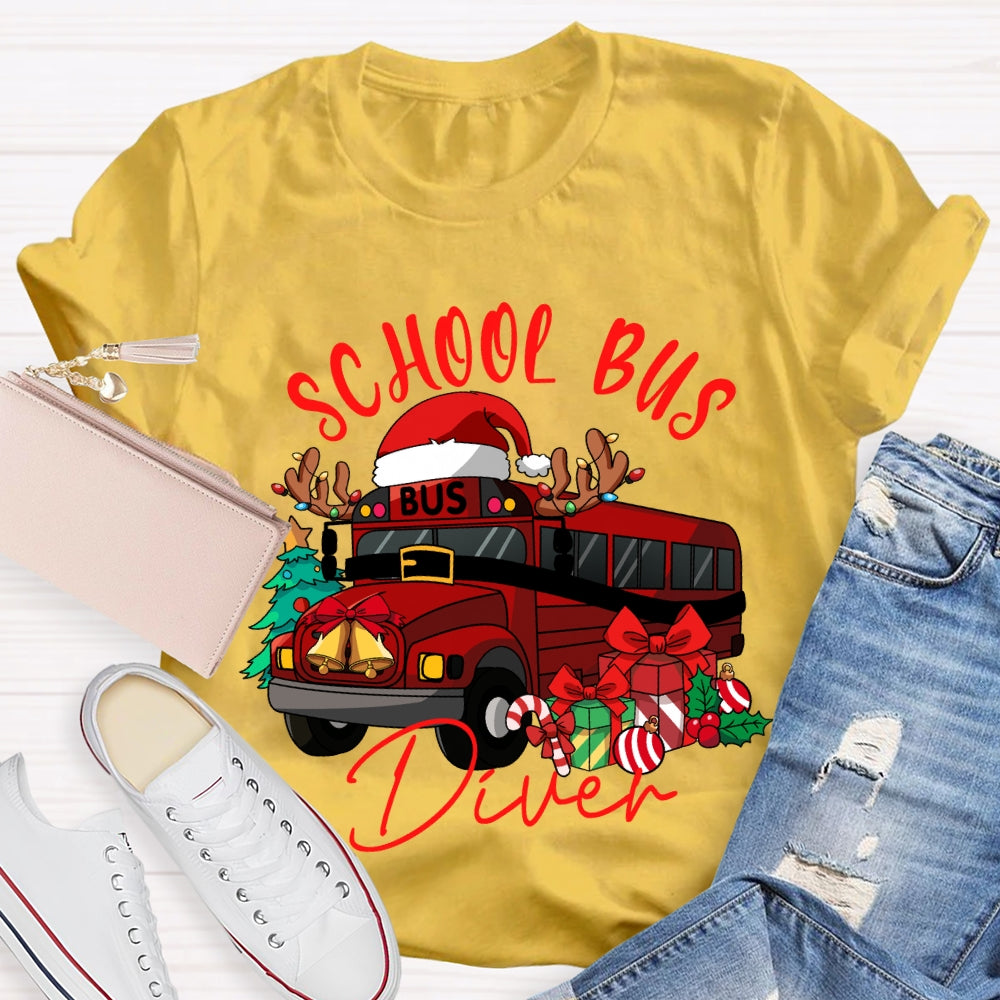 School Bus Driver Christmas School Bus Christmas Vibes T-shirt