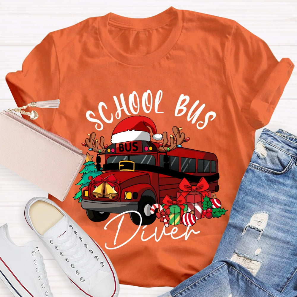 School Bus Driver Christmas School Bus Christmas Vibes T-shirt