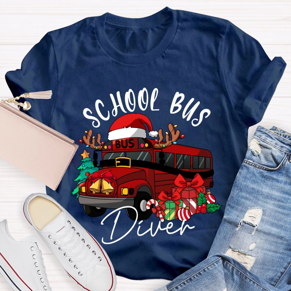 School Bus Driver Christmas School Bus Christmas Vibes T-shirt