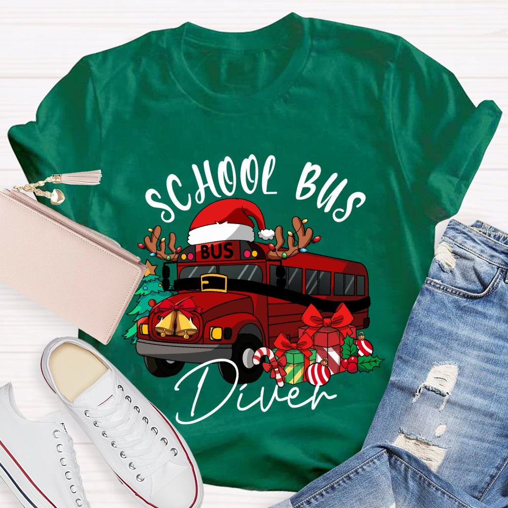 School Bus Driver Christmas School Bus Christmas Vibes T-shirt