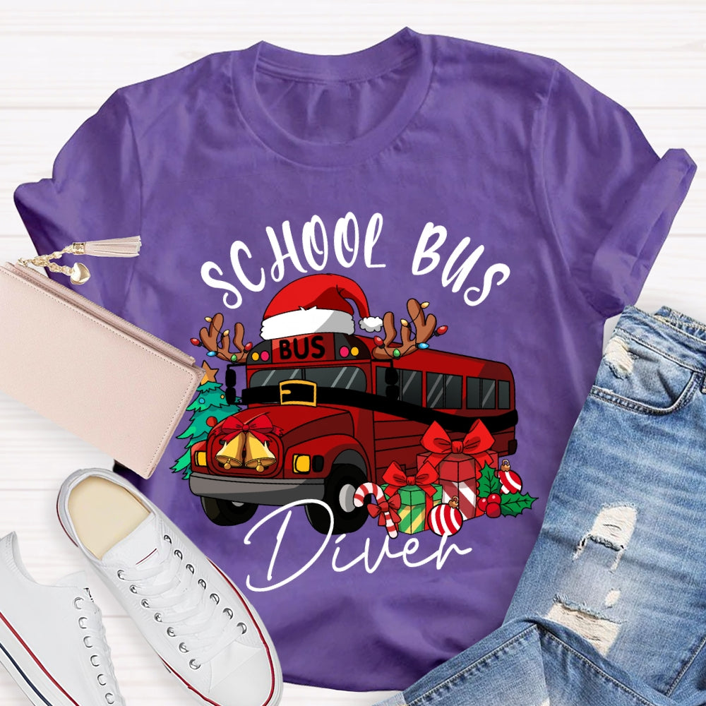 School Bus Driver Christmas School Bus Christmas Vibes T-shirt