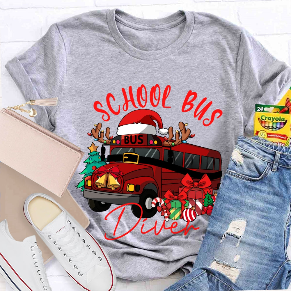 School Bus Driver Christmas School Bus Christmas Vibes T-shirt