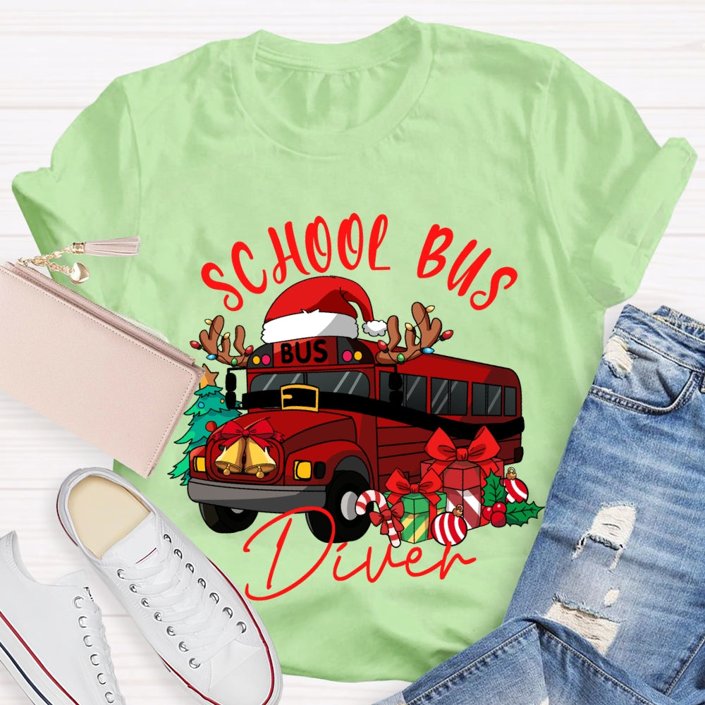 School Bus Driver Christmas School Bus Christmas Vibes T-shirt