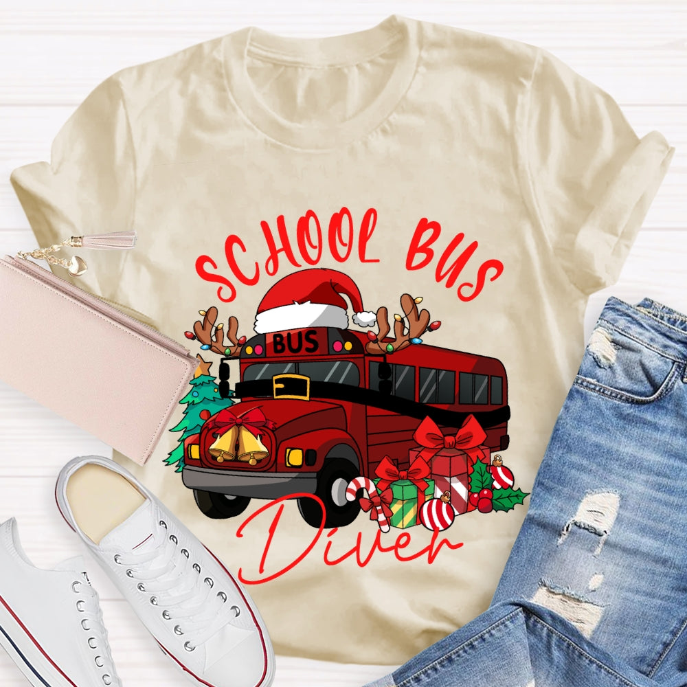 School Bus Driver Christmas School Bus Christmas Vibes T-shirt