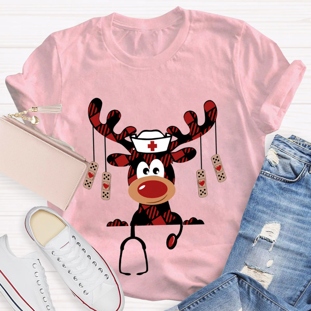 Christmas Elk School Nurse Christmas T-shirt