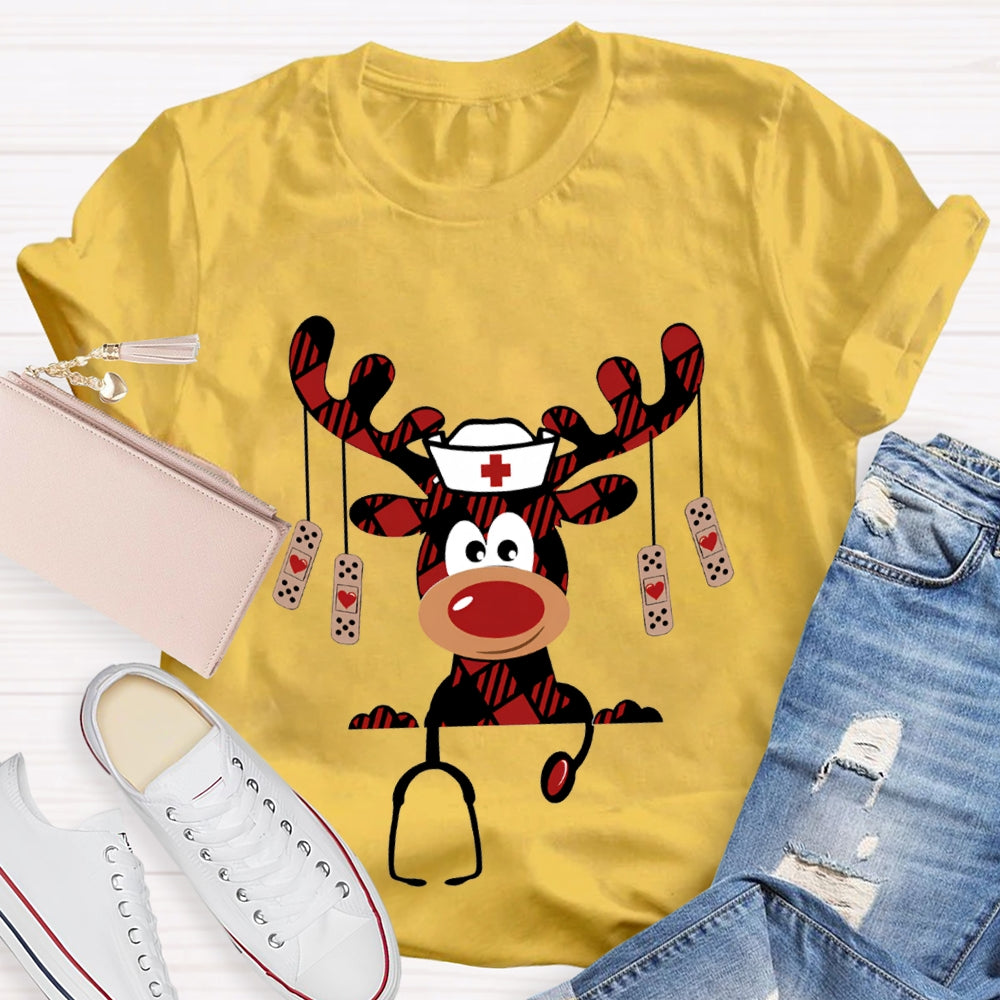 Christmas Elk School Nurse Christmas T-shirt