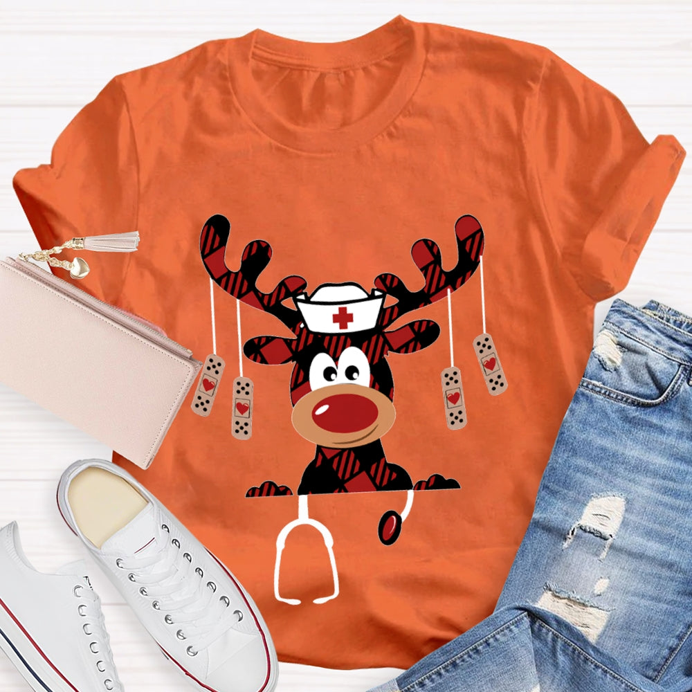 Christmas Elk School Nurse Christmas T-shirt