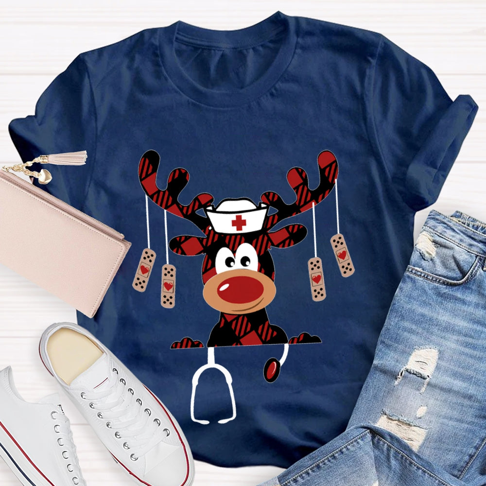 Christmas Elk School Nurse Christmas T-shirt