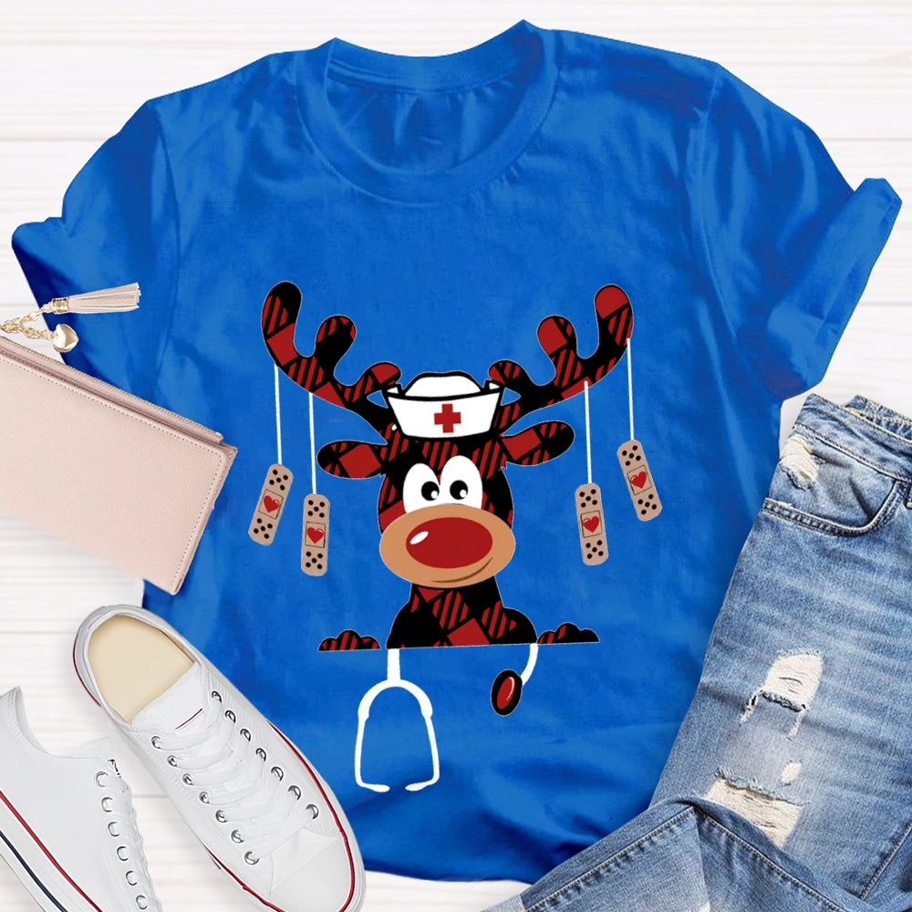 Christmas Elk School Nurse Christmas T-shirt