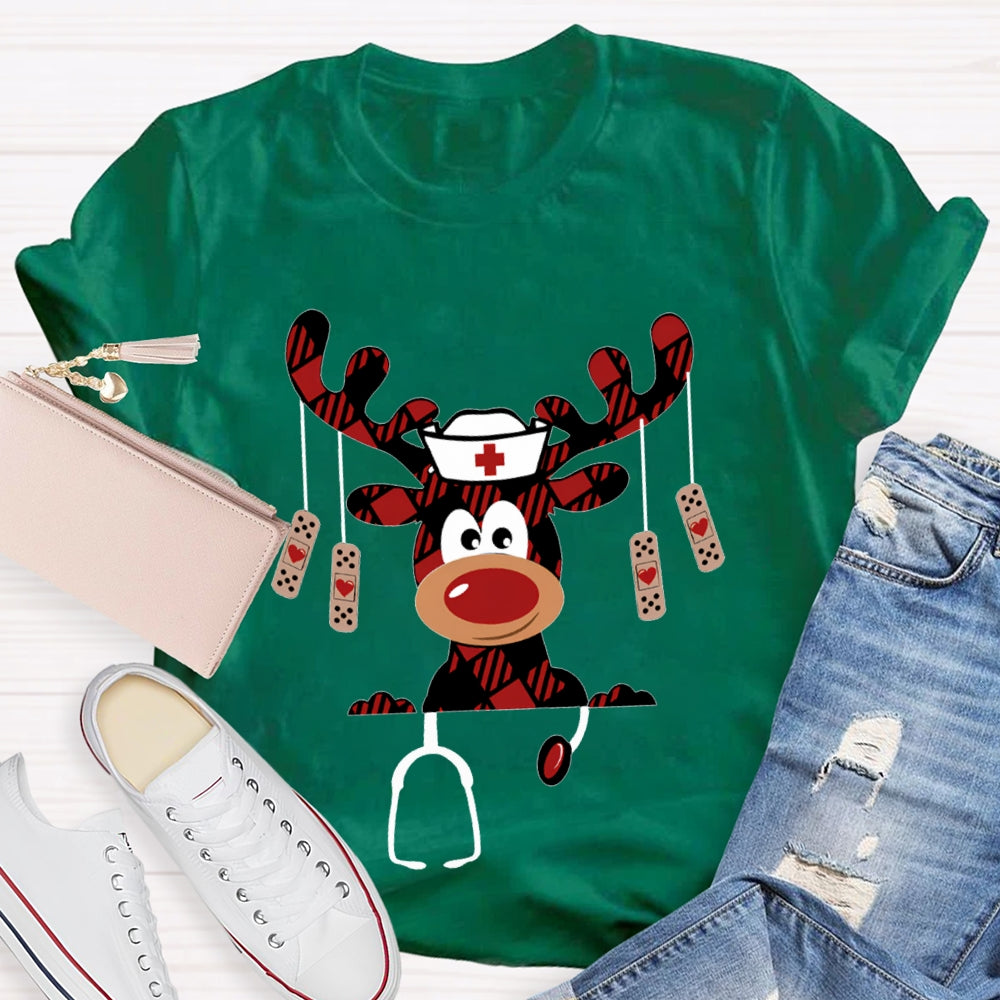Christmas Elk School Nurse Christmas T-shirt
