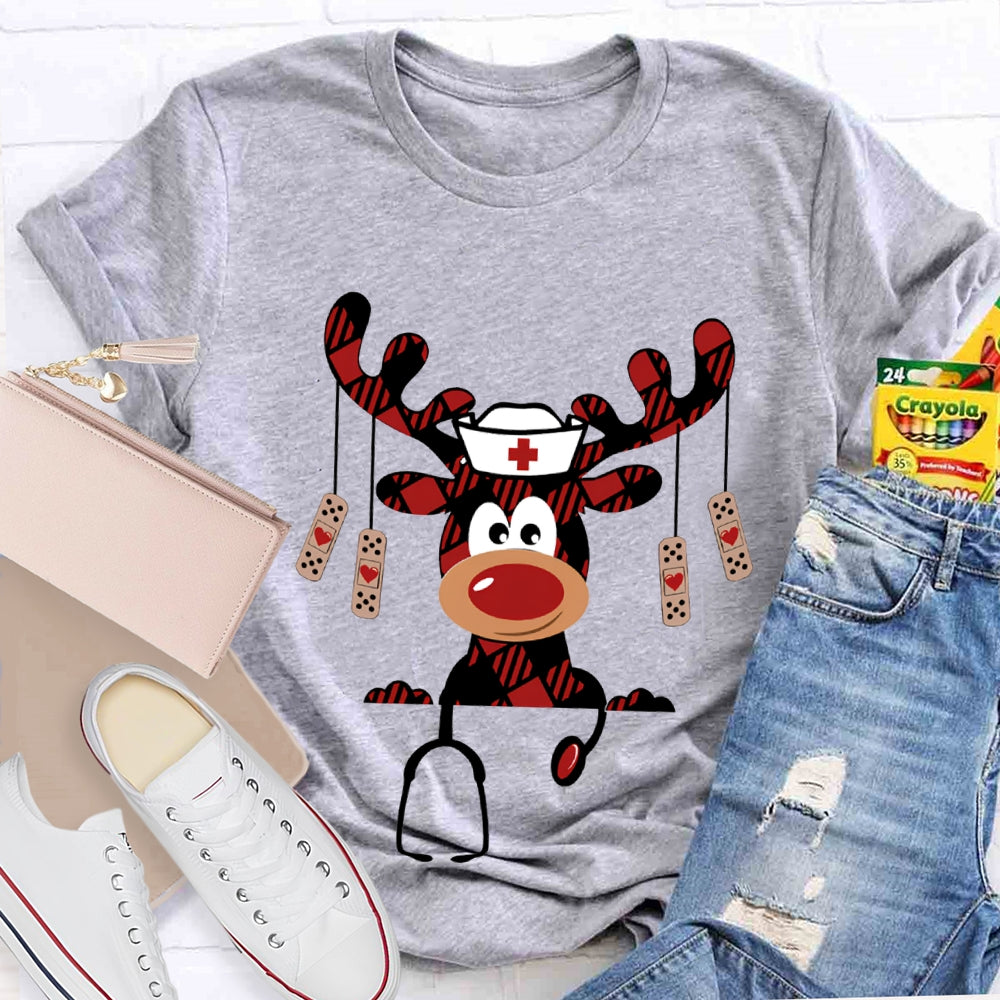 Christmas Elk School Nurse Christmas T-shirt