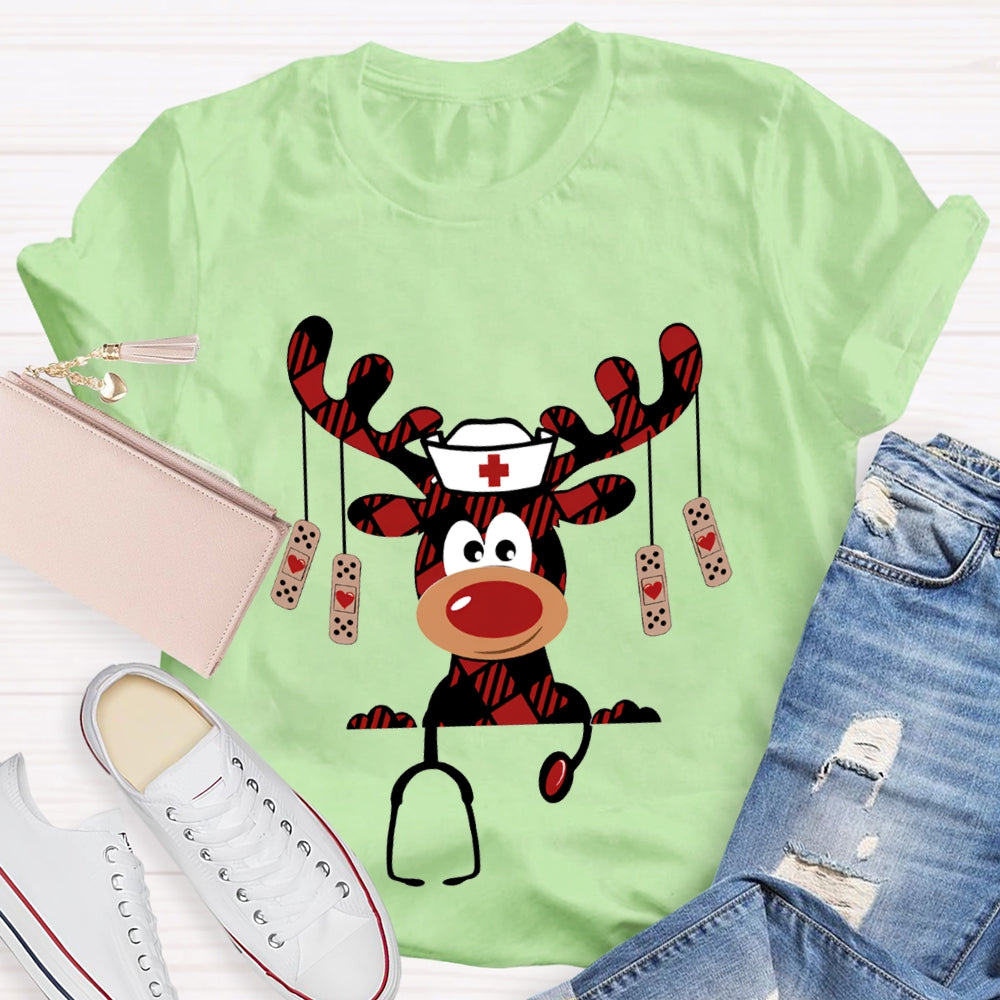 Christmas Elk School Nurse Christmas T-shirt