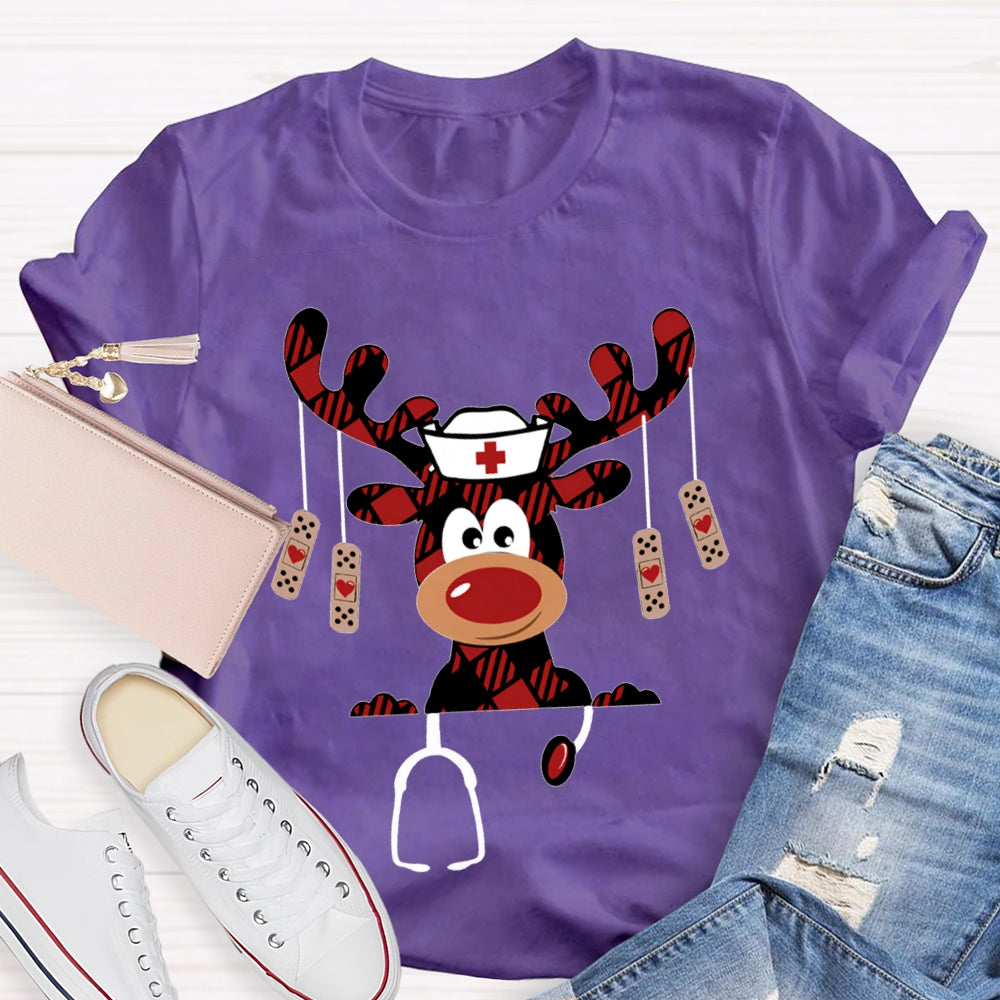 Christmas Elk School Nurse Christmas T-shirt