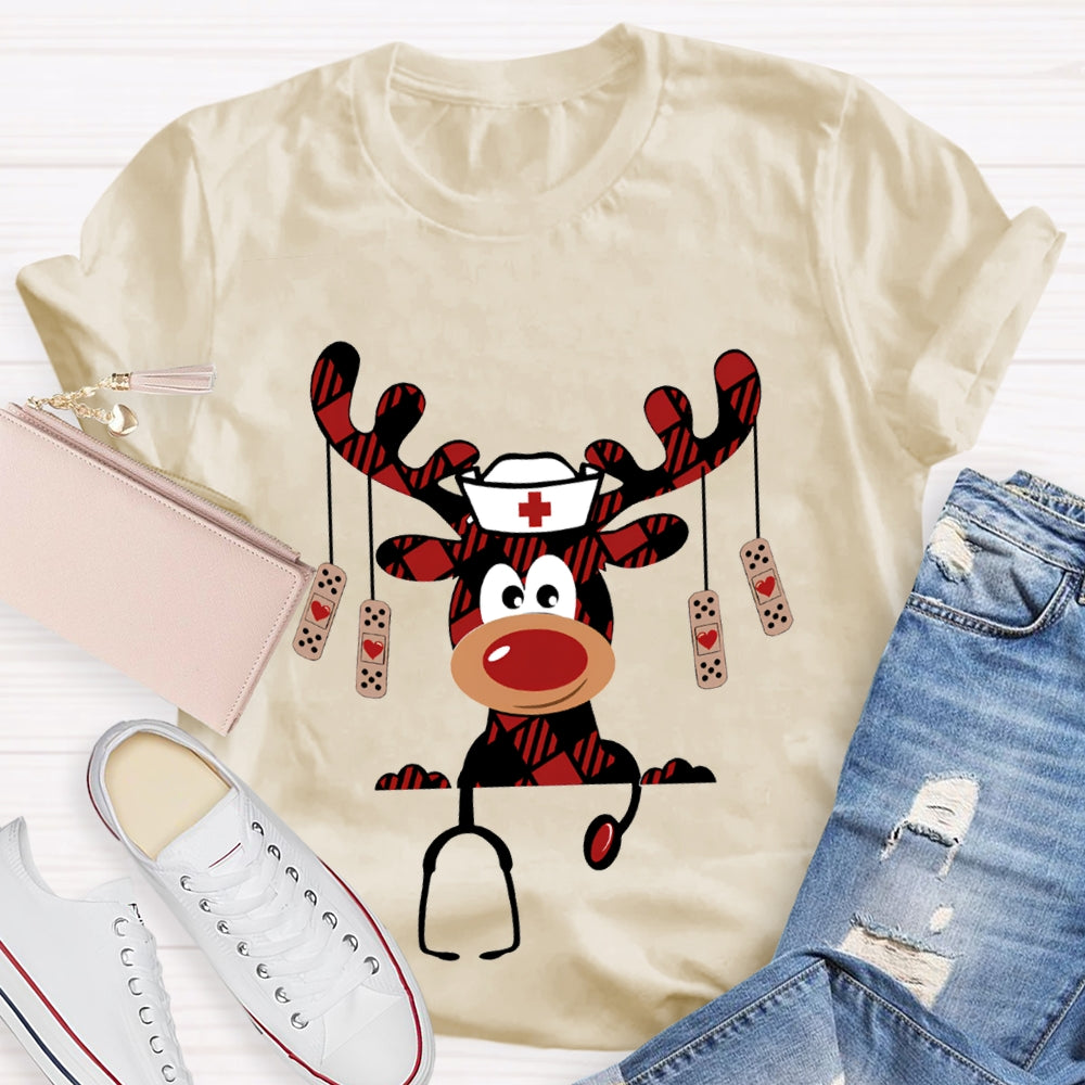 Christmas Elk School Nurse Christmas T-shirt
