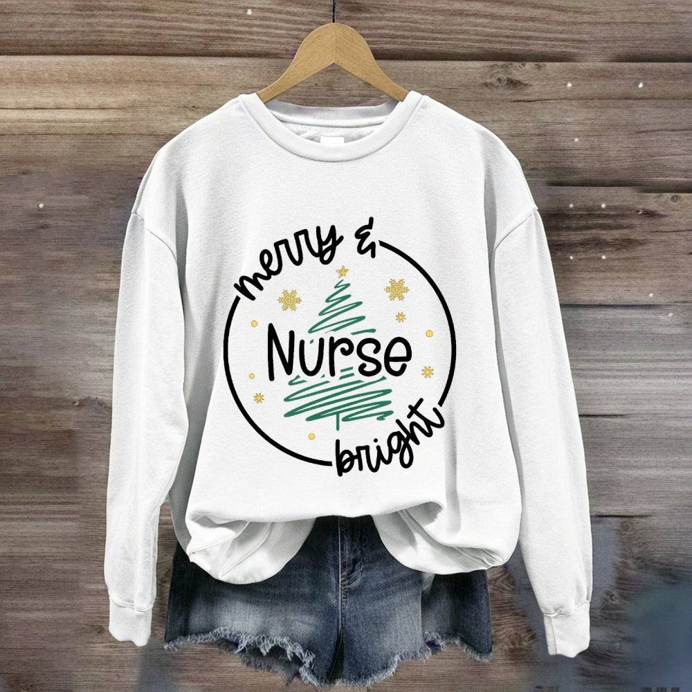 Merry Bright Nurse Sweatshirt