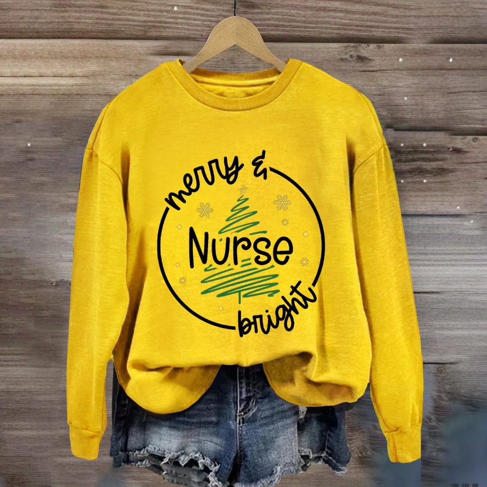 Merry Bright Nurse Sweatshirt