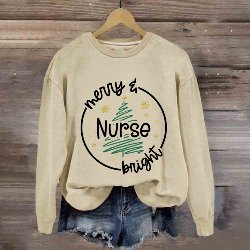 Merry Bright Nurse Sweatshirt