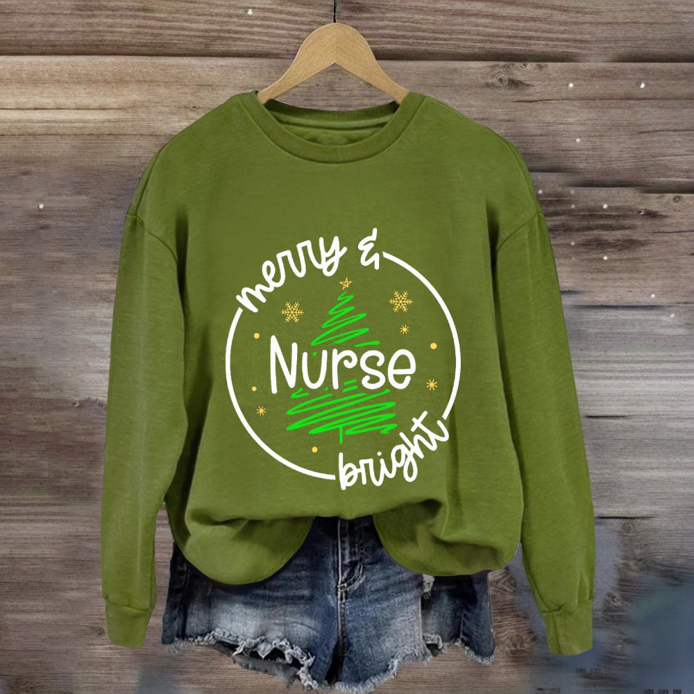 Merry Bright Nurse Sweatshirt