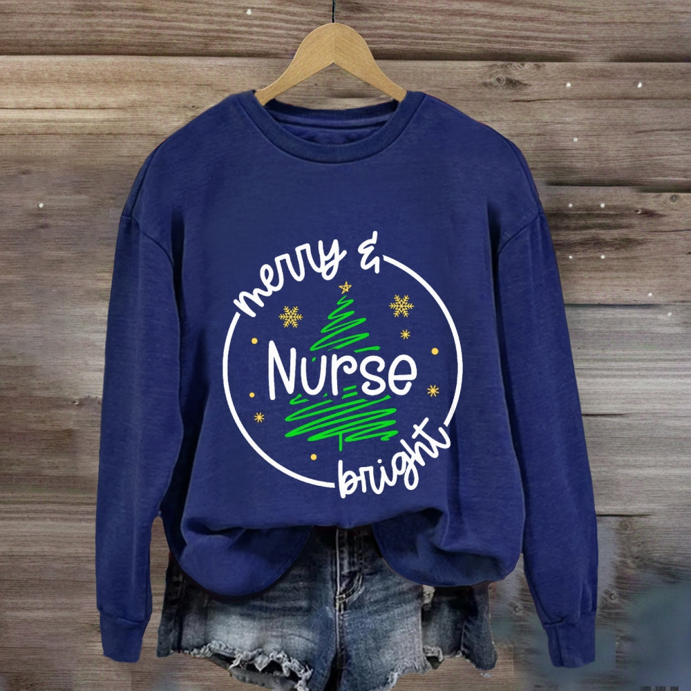 Merry Bright Nurse Sweatshirt