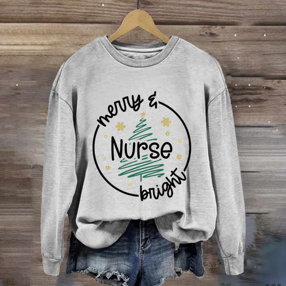 Merry Bright Nurse Sweatshirt