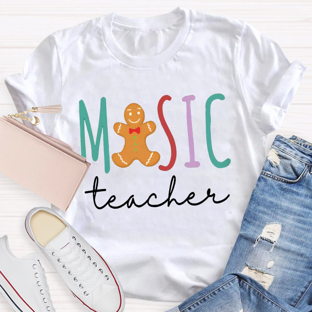 Muisc Teacher Colorful Fonts And Bears T-shirt