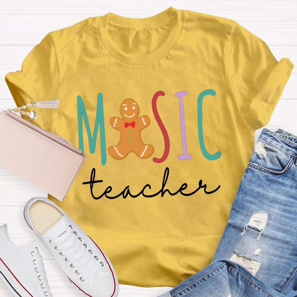 Muisc Teacher Colorful Fonts And Bears T-shirt