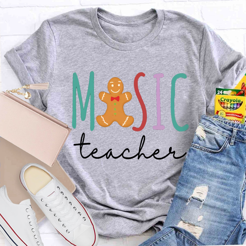 Muisc Teacher Colorful Fonts And Bears T-shirt