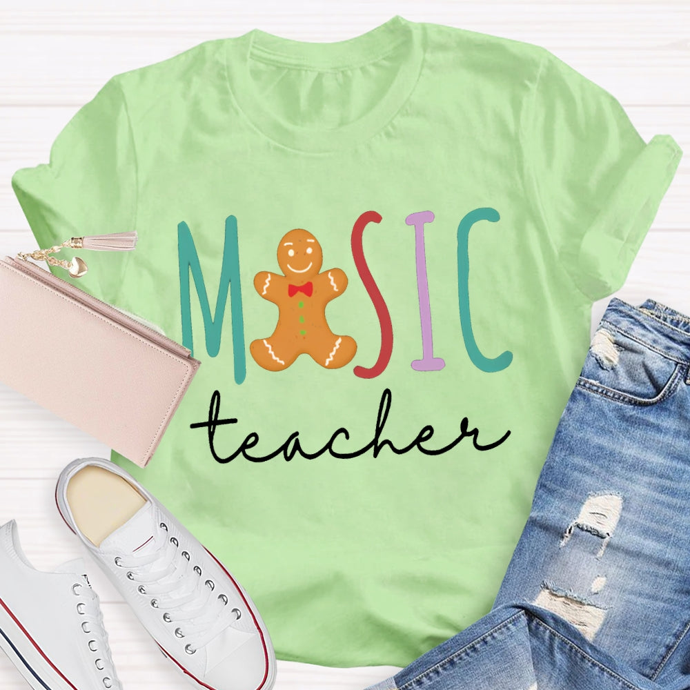 Muisc Teacher Colorful Fonts And Bears T-shirt