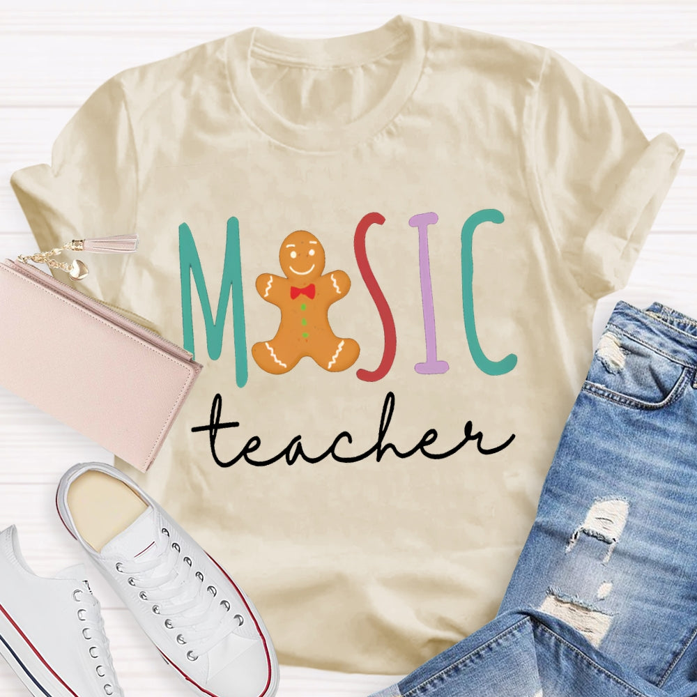 Muisc Teacher Colorful Fonts And Bears T-shirt