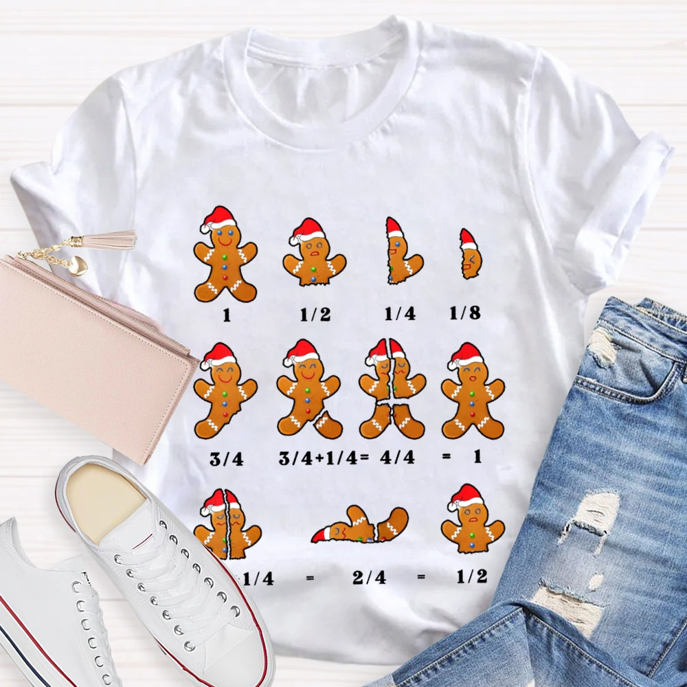 Christmas Math Teacher Santa Hat And Bear T-shirt