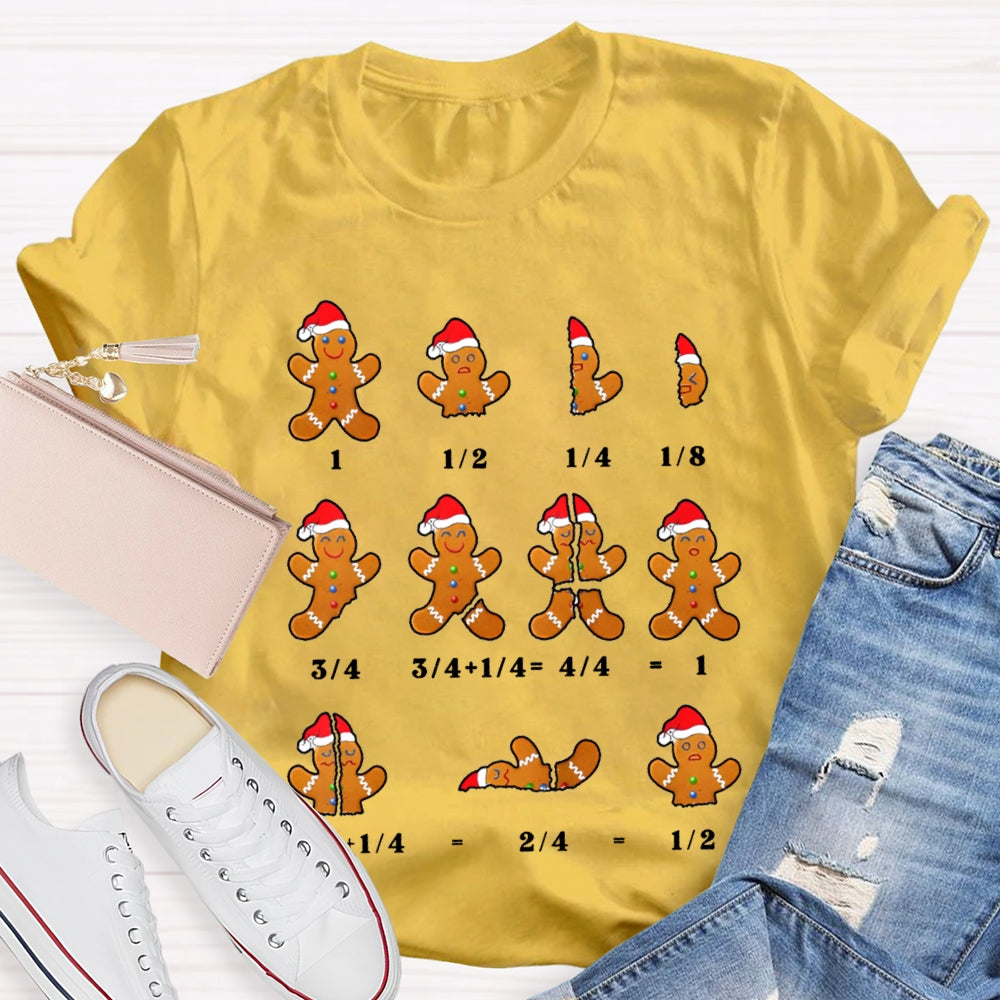 Christmas Math Teacher Santa Hat And Bear T-shirt
