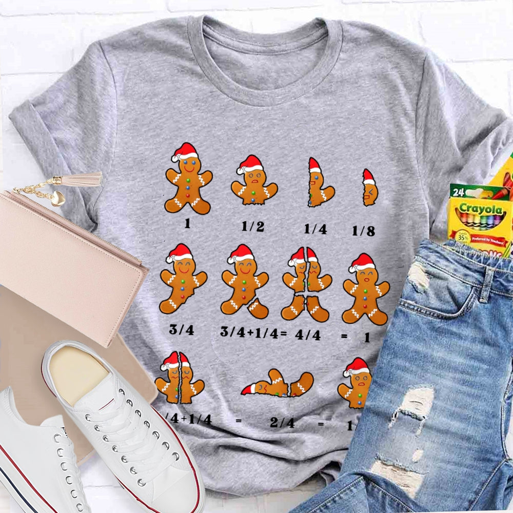 Christmas Math Teacher Santa Hat And Bear T-shirt