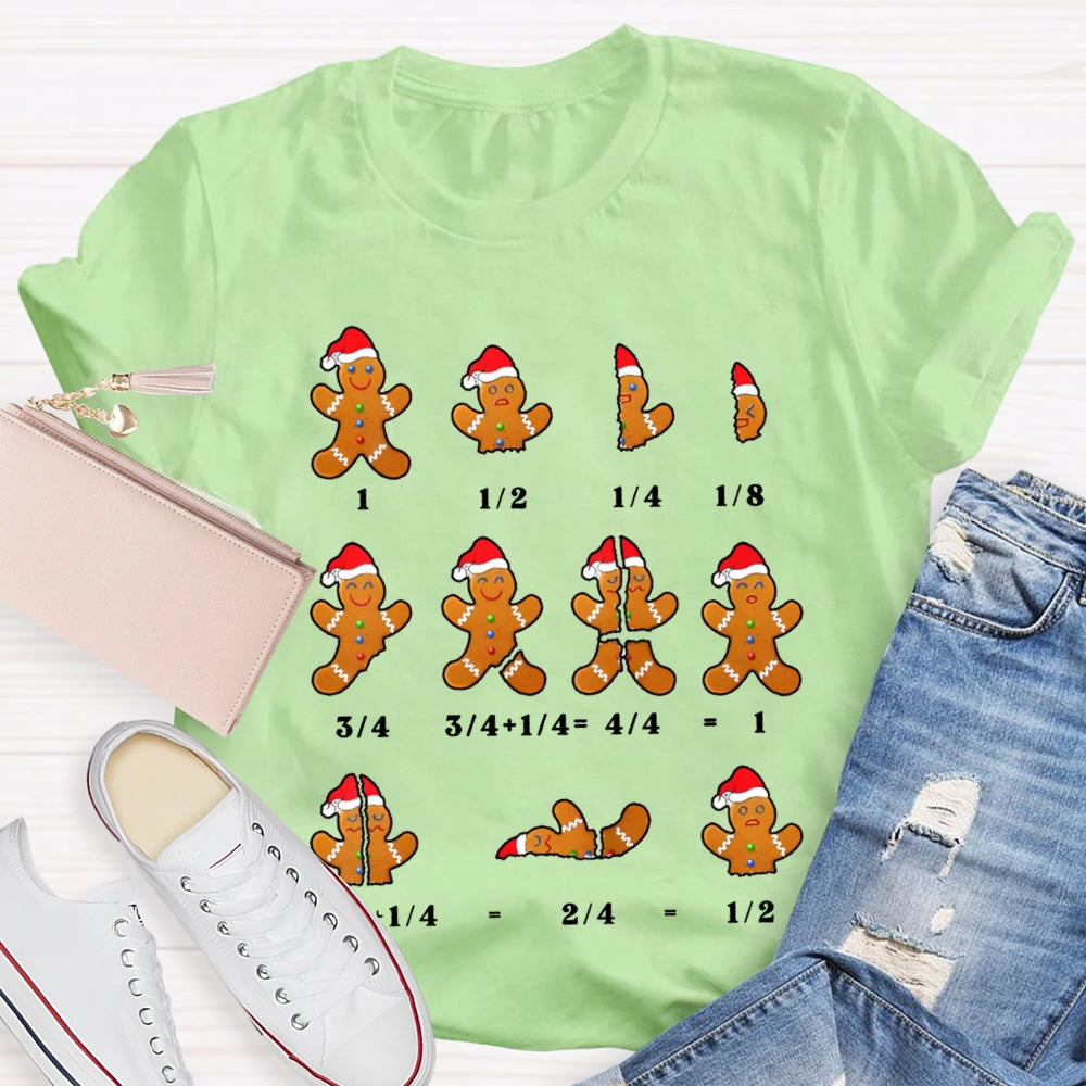 Christmas Math Teacher Santa Hat And Bear T-shirt