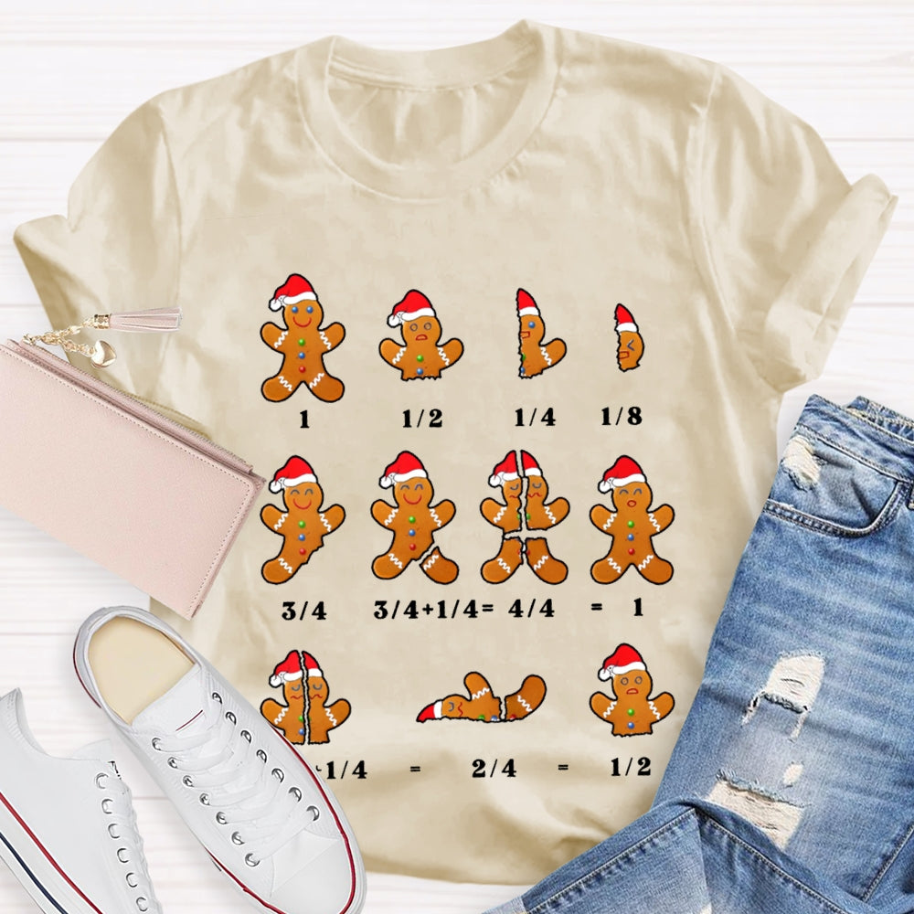 Christmas Math Teacher Santa Hat And Bear T-shirt