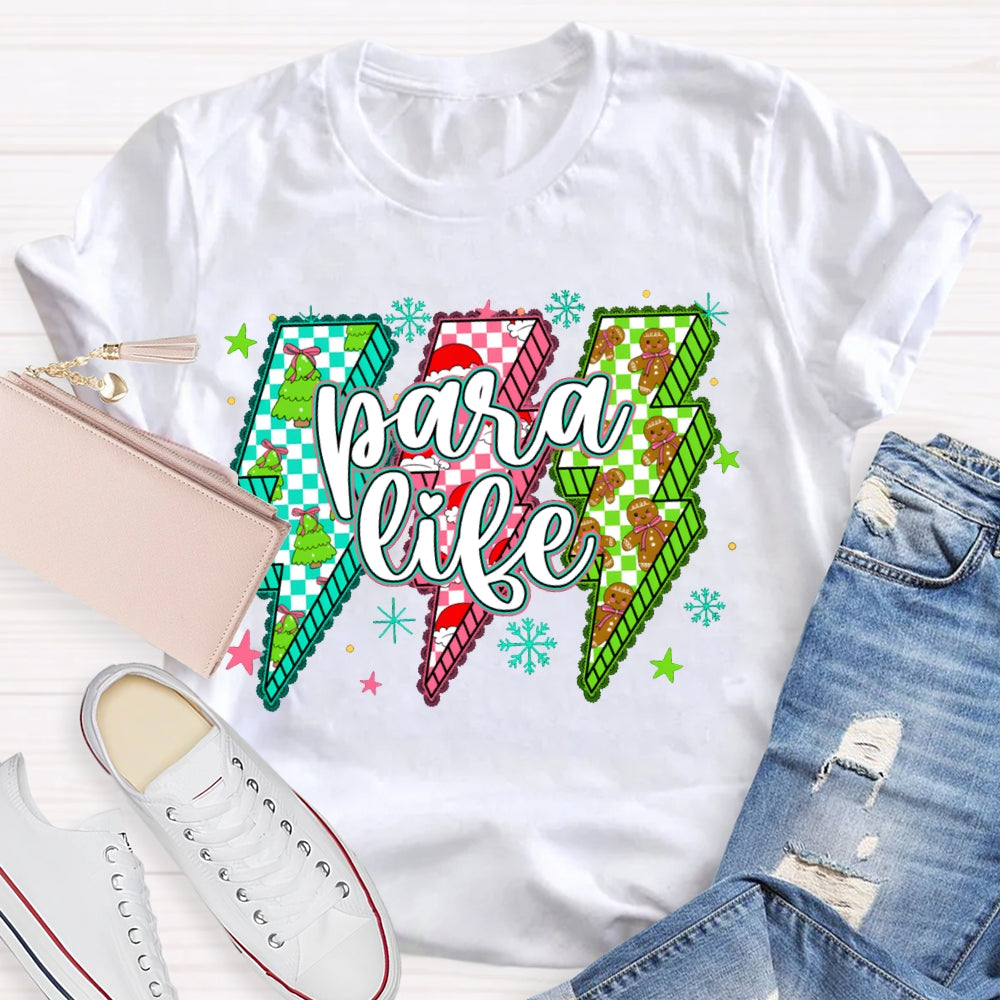 Para Life Lightning Print Christmas T-shirt