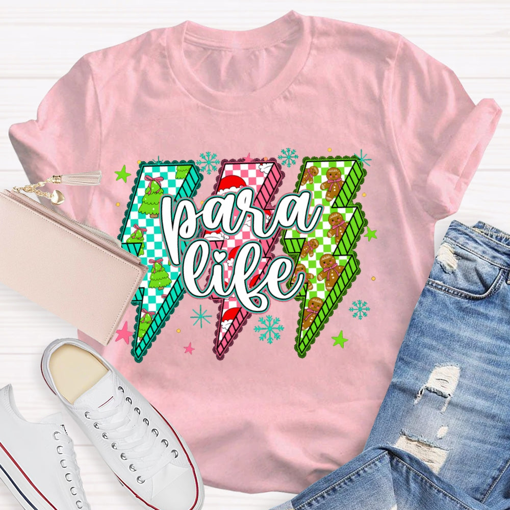 Para Life Lightning Print Christmas T-shirt