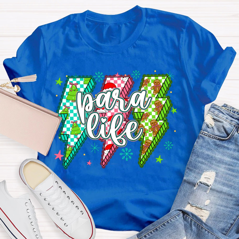 Para Life Lightning Print Christmas T-shirt