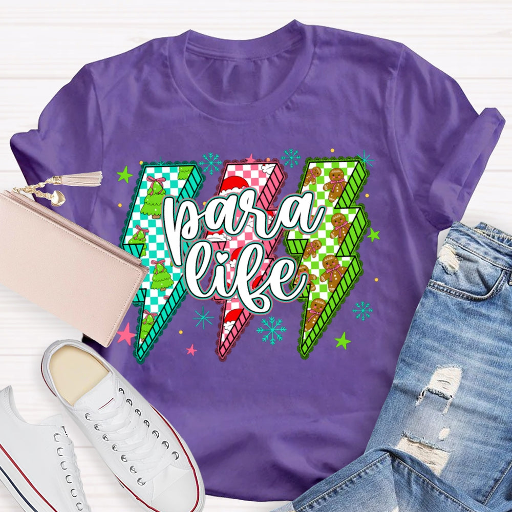 Para Life Lightning Print Christmas T-shirt